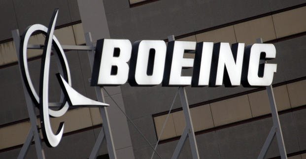 The Boeing Company logo on the property in El Segundo, Calif.