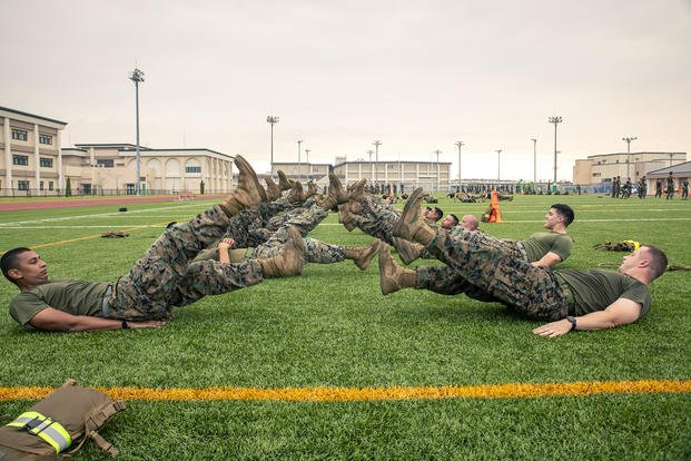 Marines do flutter kicks.