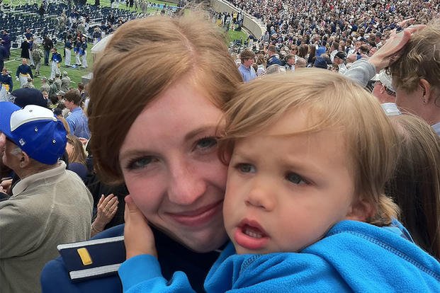 Melissa Hemphill and her son, Oliver, attend her 2011 Air Force Academy graduation.