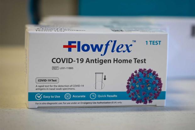 A COVID-19 antigen home test.