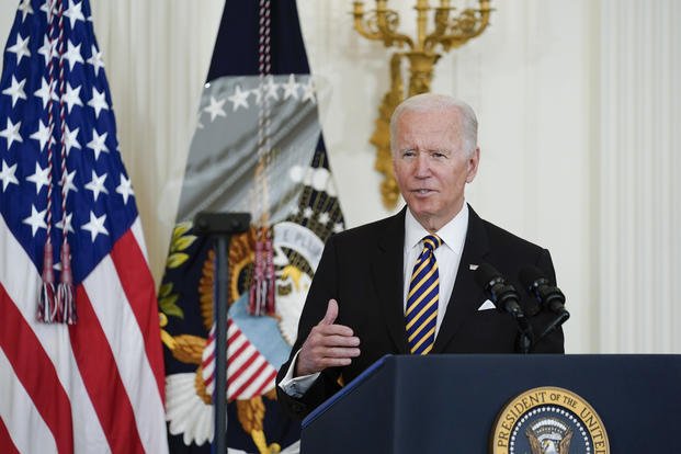 Biden speaks during the National and State Teachers of the Year event.
