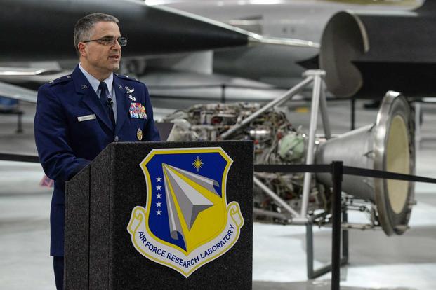 U.S. Air Force Maj. Gen. William T. Cooley delivers remarks.