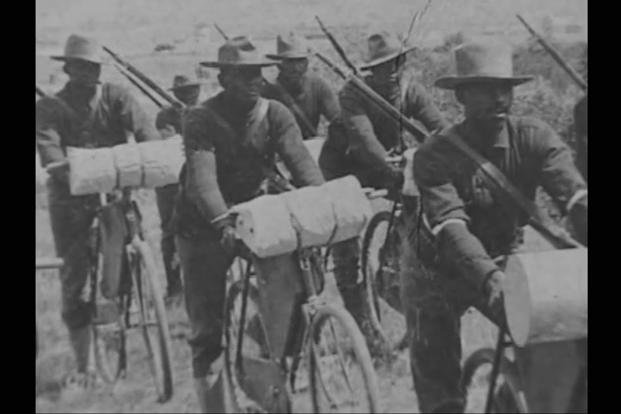 Riders in the 25h Infantry Regiment Bicycle Corps traveled 1,900 miles from Fort Missoula, Montana, to St. Louis in 1897.