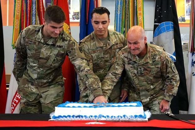 U.S. military's European Command birthday cake.