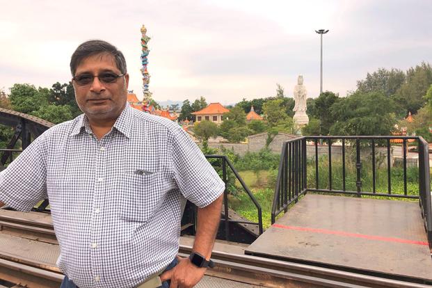 Army veteran Ajay Vyas photographed at the River Kwai. (courtesy Viyas family) Ajay Vyas River Kwai
