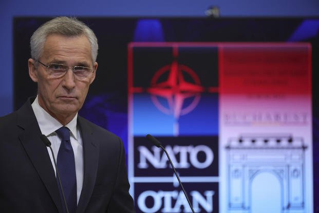 NATO Vows To Aid Ukraine For As Long As It Takes Military Com   ApNewsroom Belgium NATO Russia Ukraine War 06001 