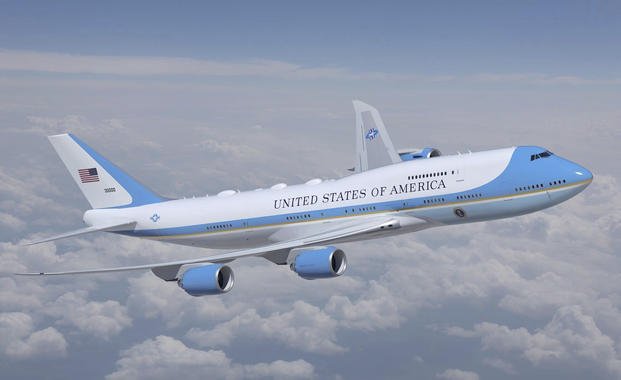 artist rendering shows the new livery design for the new Air Force One