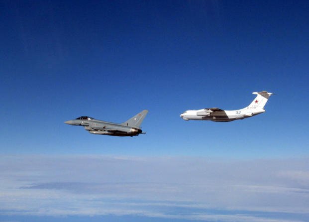 German air force fighter jets are scrambled to intercept a Russian aircraft.