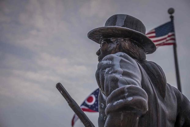 "Minuteman" statue in front of the Ohio Air National Guard Headquarters.