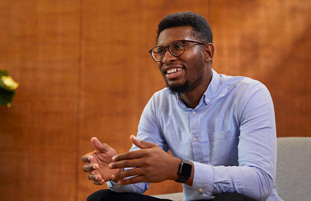 Man speaking in meeting