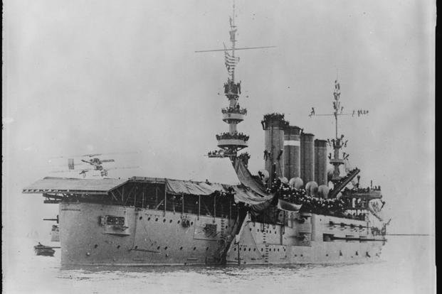 On Jan. 18, 1911, pilot Eugene Ely landed on, then took off from the USS Pennsylvania, an armored cruiser, in San Francisco Bay. 