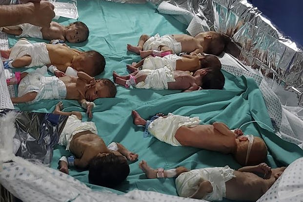 prematurely born Palestinian babies in Shifa Hospital 