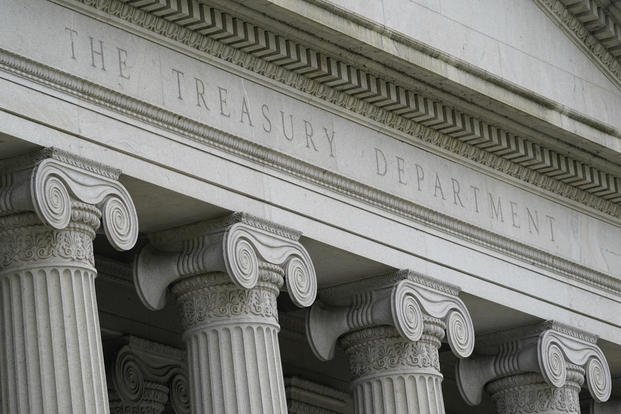 The Treasury Building is viewed in Washington