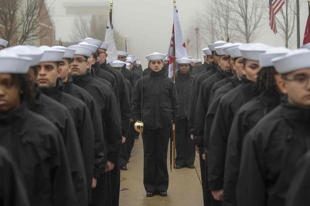 U.S. Navy Recruit Training Command's Pass in Review in Great Lakes