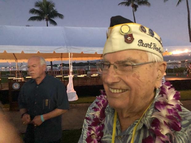 Herb Elfring attends the ceremonies at Pearl Harbor