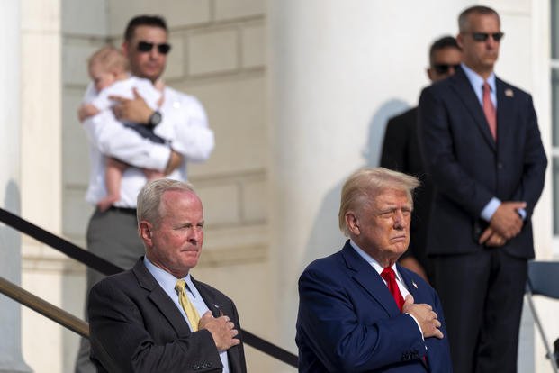 Donald Trump at the Tomb of the Unknown Solider at Arlington National Cemetery