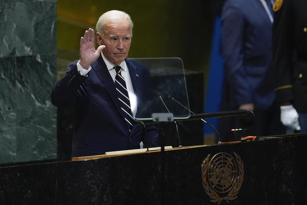 United States President Joe Biden addresses the 79th session of the United Nations General Assembly at UN headquarters. 