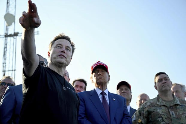 President-elect Trump and Elon Musk at a SpaceX Starship rocket launch