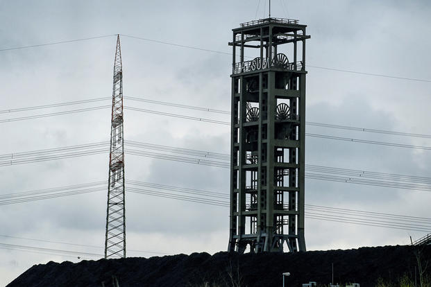 storage site of hard coal for the coal-fired power plant of the German energy supplier Steag in Duisburg, western Germany