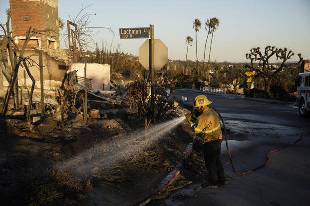 Hot spots at a home burned by the Palisades Fire