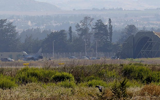 A view of a Greek Air Force F-16 aircraft