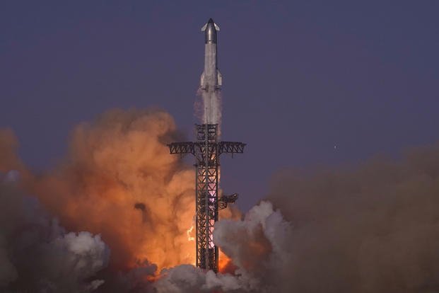 SpaceX's mega rocket Starship makes a test flight from Starbase, Texas.