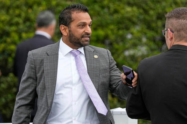 FBI director Kash Patel arrives on the South Lawn of the White House