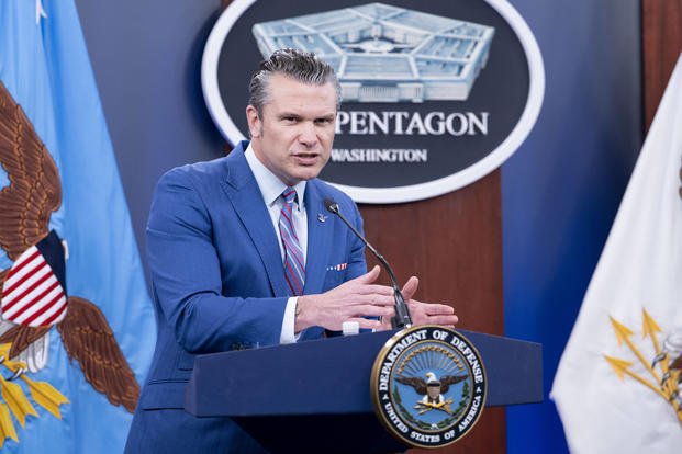 Defense Secretary Pete Hegseth at the Pentagon