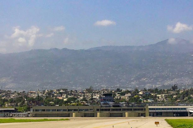 A view of Toussaint Louverture International Airport, foreground, in Port-au-Prince, Haiti.