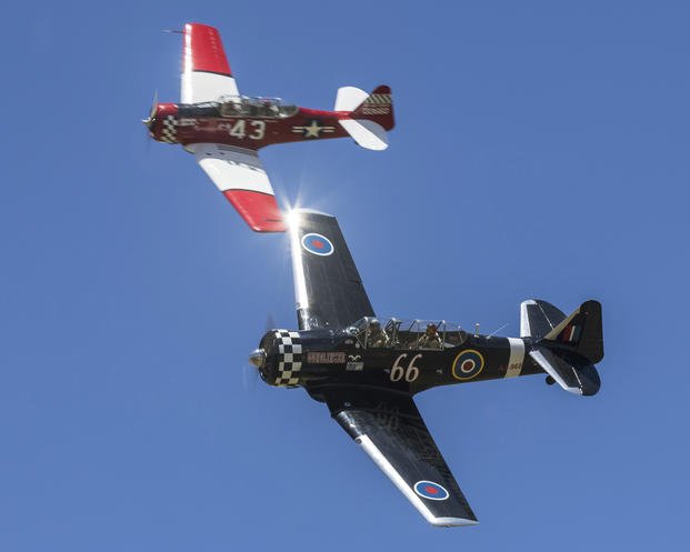 Pilots of military training planes prepare for future competition