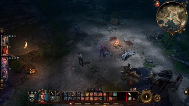 Exploring camp in Baldurs Gate 3 (2023)
