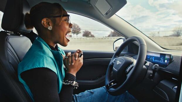 Ford Mustang Mach-E with BlueCruise active