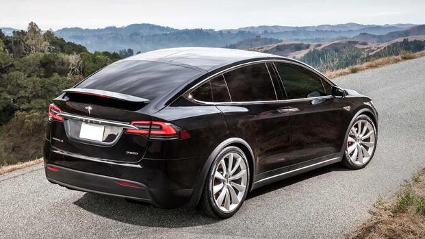 2024 Tesla Model X Plaid Black Rear Angle