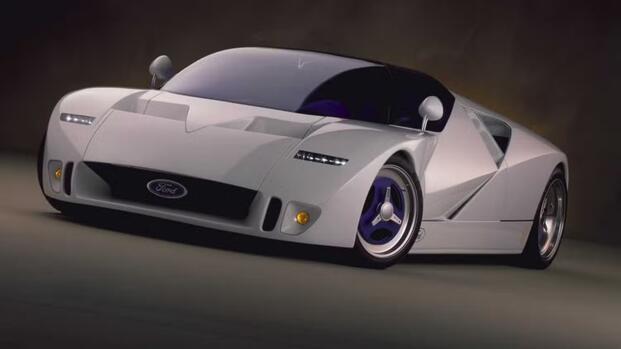 1995 Ford GT90 Concept White Front Angled View
