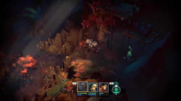 Exploring a dungeon in Battle Chasers Nightwar (2017)