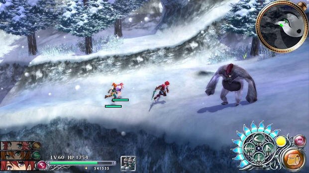 Attacking an enemy in Ys Memoire in Celceta (2012)