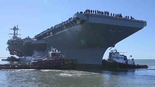 USS Gerald R. Ford (CVN 78) Departs the Shipyard | Military.com