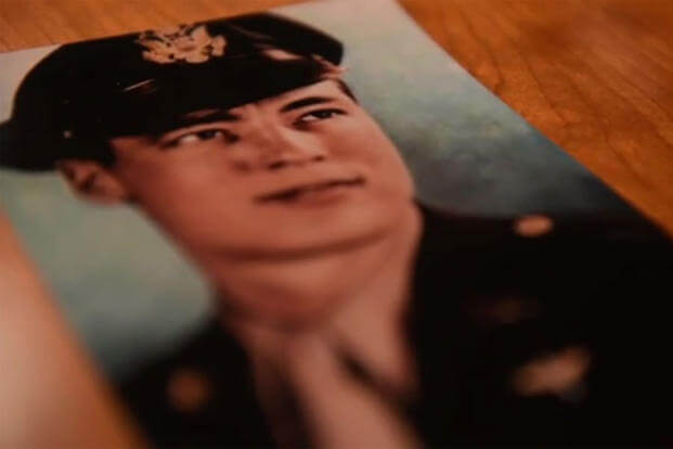 video screengrab of an old photo of a veteran