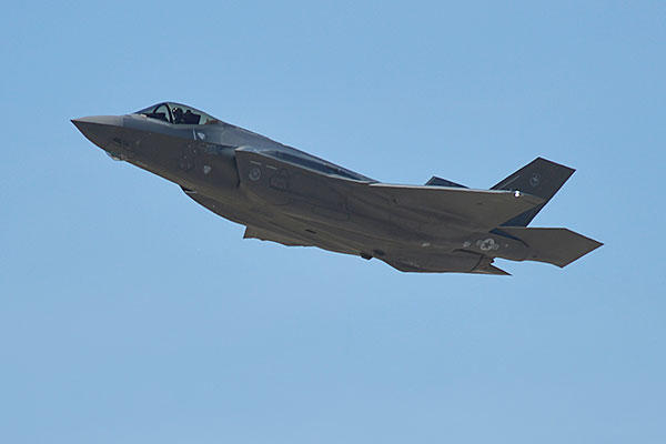 A pilot from Luke Air Force Base, Ariz., flew the 1,000th F-35A Lightning II training sortie March 31, 2015. The 56th Fighter Wing is the fastest F-35 wing to reach the 1,000-sortie milestone. (U.S. Air Force/Senior Airman Devante Williams)