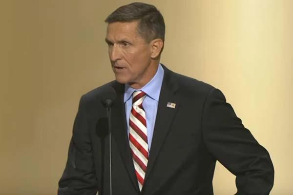 Retired Lieutenant General Michael T. Flynn speaking at the Republican National Convention in Cleveland, Ohio on July 18, 2016 (Screenshot from YouTube/RNC Convention Feed)