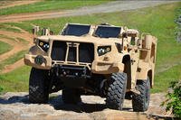 The Joint Light Tactical Vehicle climbs extreme terrain at the U.S. Marine Corps Transportation Demonstration Support Area aboard Marine Corps Base Quantico, Va., March 1, 2018. (U.S. Army photo)