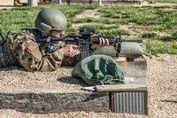 A soldier-in-training with Company D, 795th Military Police Battalion, lines up a shot on the LOMAH Range during Basic Combat Training at Fort Leonard Wood. The Army has finalized a plan to ensure new recruits receive more trigger time on their individual weapons. Stephen Standifird/Army