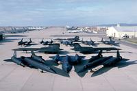 The SR-71 Blackbird, a famous Lockheed Martin Skunk Works project, is seen on a flightline. Photo via Lockheed Martin.