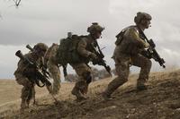 U.S. Army Rangers, assigned to 2nd Battalion, 75th Ranger Regiment, bound into position during Task Force Training on Fort Hunter Liggett, Calif., Jan. 30, 2014. (U.S. Army/Spc. Steven Hitchcock)