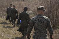 U.S. Marines with Combat Logistics Battalion 2, 2nd Marine Logistics Group, pick up trash during the monthly Single Marine Program base cleanup on Camp Lejeune, N.C., Feb. 28, 2019. (U.S. Marine Corps/Lance Cpl. Samuel Lyden)