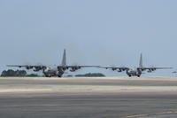 Two AC-130U Spooky gunships with the 4th Special Operations Squadron return from their final scheduled combat deployment at Hurlburt Field, Florida July 8, 2019. The Spookys have been almost constantly deployed since 2001 and are being replaced by the AC-130J Ghostrider, the most lethal and innovative gunship in the world. (U.S. Air Force photo/Blake Wiles)