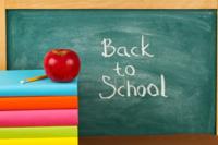 A chalkboard says back to school 