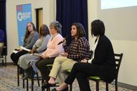 Military spouses speak at a hiring symposium.