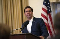 Defense Secretary Mark Esper speaks at the Knox Regional Development Alliance event with Senator Mitch McConnell, at the University Club at the University of Louisville, Louisville, Kentucky, Oct. 4, 2019. (DoD photo/Lisa Ferdinando)