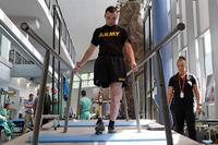 Spc. Ezra Maes undergoes physical rehabilitation at the Center for the Intrepid, Brooke Army Medical Center’s cutting-edge rehabilitation center at Joint Base San Antonio-Fort Sam Houston, Texas, on Oct. 2, 2019. (U.S. Army photo by Corey Toye)